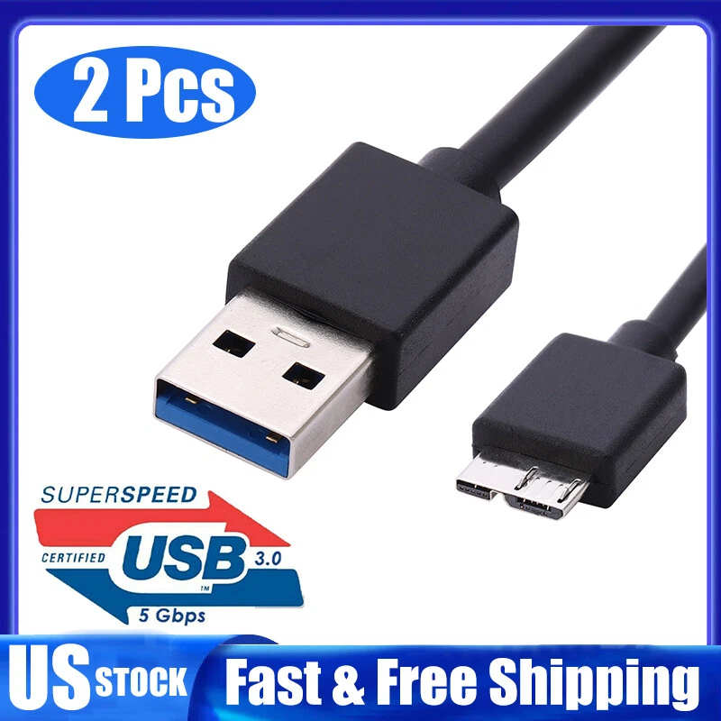 2X Usb 3.0 Cable Cord For Seagate Backup Plus Slim Portable External Hard Drive
