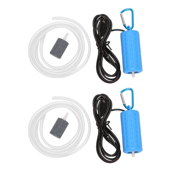 2X Usb Mini Aeration Pump Air Pump Aquarium Aerator Ultra Quiet Mini Fish Tank Go Fishing Oxygen Pump Blue,2x Aquarium Air Pump 2x Air Tube 2x Air Stone 2x charging cable,Blue