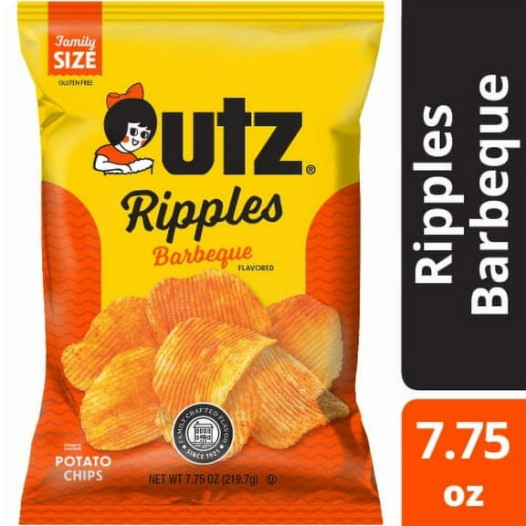 2X-Utz Ripples Barbeque Potato Chips - 7.75 oz