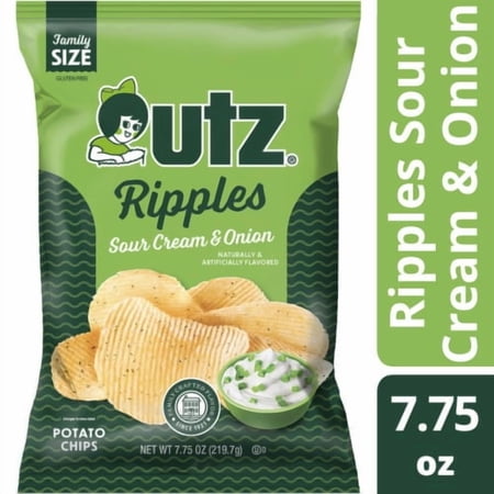 2X-Utz Ripples Gluten-Free Sour Cream & Onion Family Size Potato Chips - 7.75 oz