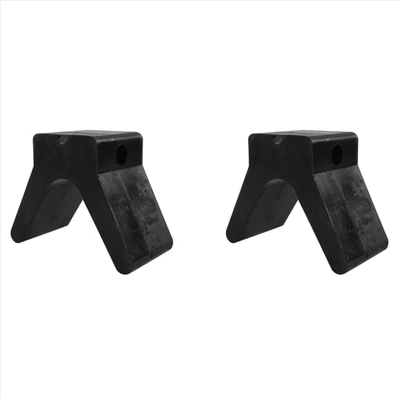 2X V-Style Boat Trailer Bow Stop Block Rubber Non Marking Mounting Hole 2 Inch Width 4 V-Span