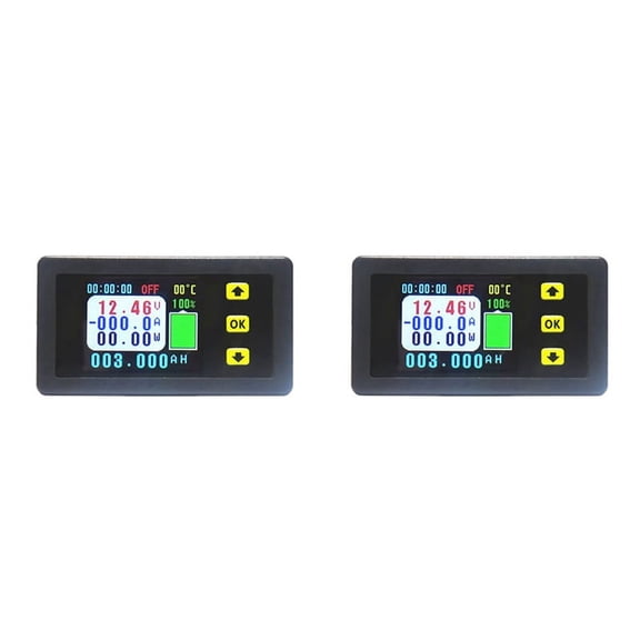 2X VA7510S Voltage and Current Meter,100A 6-75V/0V-120V DC Ammeter Voltmeter Monitor Output Battery Charge and Discharge