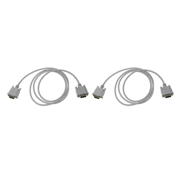 2X VGA DB15 Male to RS232 DB9 Pin Adapter Cable / Video Graphic Extension (White, 1.4M)