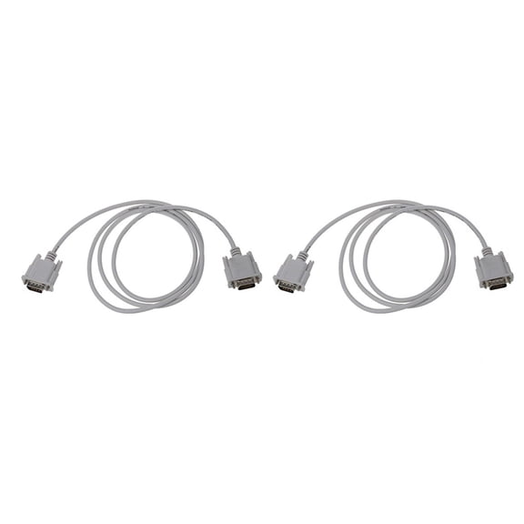 2X VGA DB15 Male to RS232 DB9 Pin Male Adapter Cable / Video Graphic Extension Cable (White, 1.4M),2 x cable DB15 to DB9,White