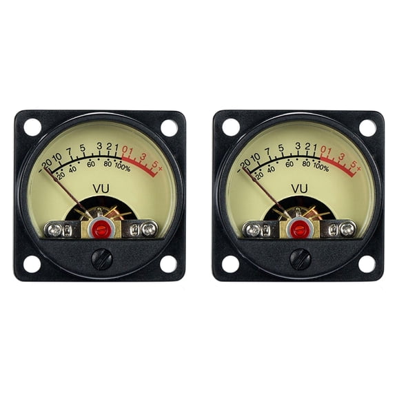 2X VU Level Meter TR-35 500 VU Meter Panel Mechanical Pointer Type Audio Level Meter White LED 2.8-3.8V 20MA