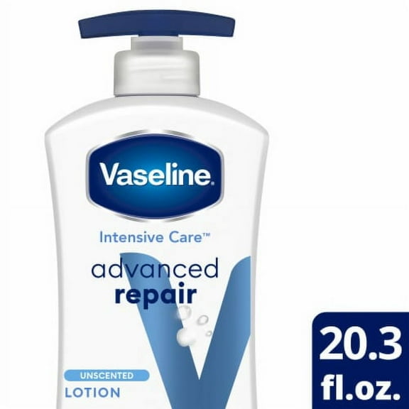 2X - Vaseline Intensive Care Body Lotion Advanced Repair Unscented for Dry Skin