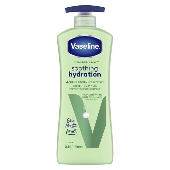 2X - Vaseline Intensive Care Body Lotion For Dry Skin Soothing Hydration With Ultra-Hydrating Lipids + 1% Aloe Vera Extract To Refresh Dehydrated Skin 20.3 Oz