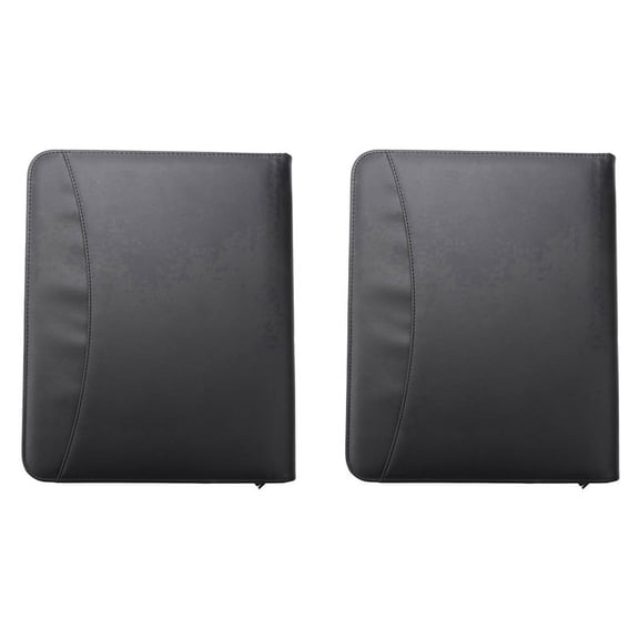 2X Vegan Leather Folder Zippered Closure Portfolio for Business /Table and Card Interview Resume Binder