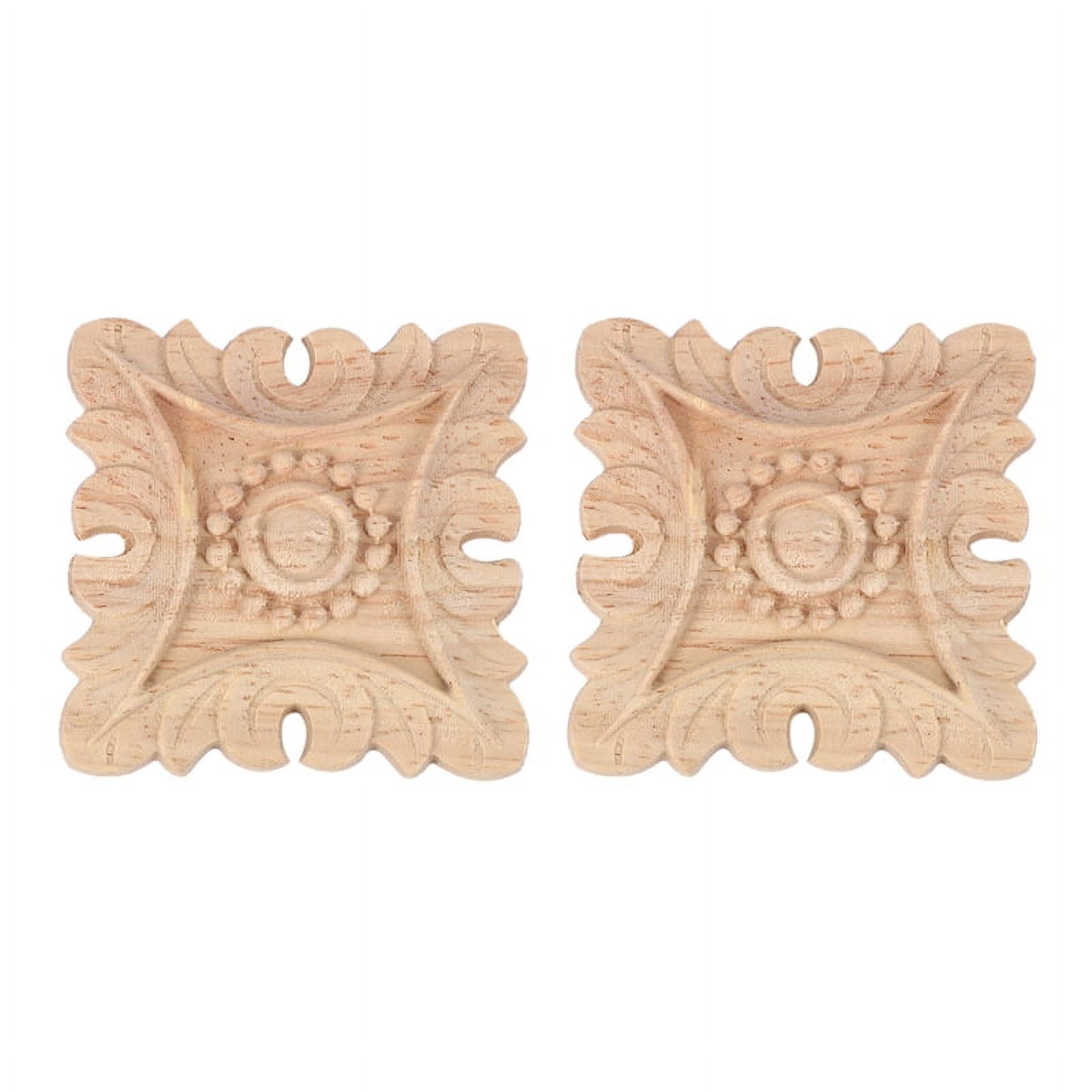 MUXSAM 4Paires(8pcs) Bois sculpté d'angle Vintage en Bois Sculpté Decal Coin Onlay Applique 15 * 10cm pour la Décoration des Meubles