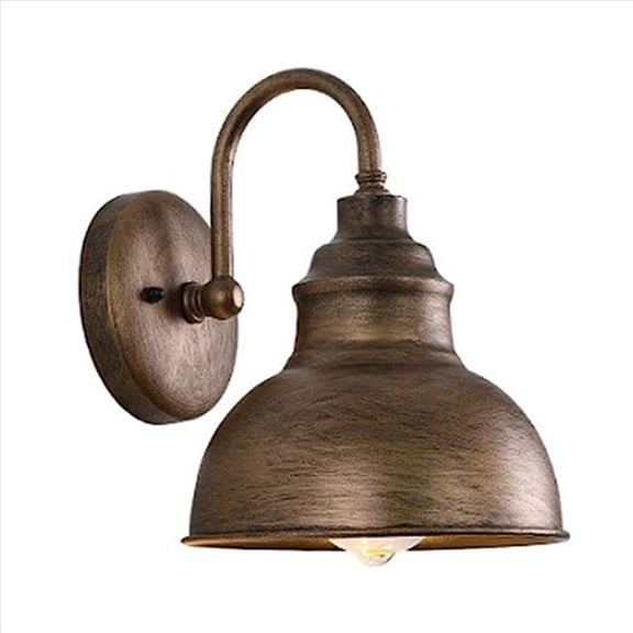 2X Vintage Wall Sconce Gooseneck Barn Flat Light Industrial Vintage Farmhouse Wall Sconce Outdoor Waterproof (Bronze)