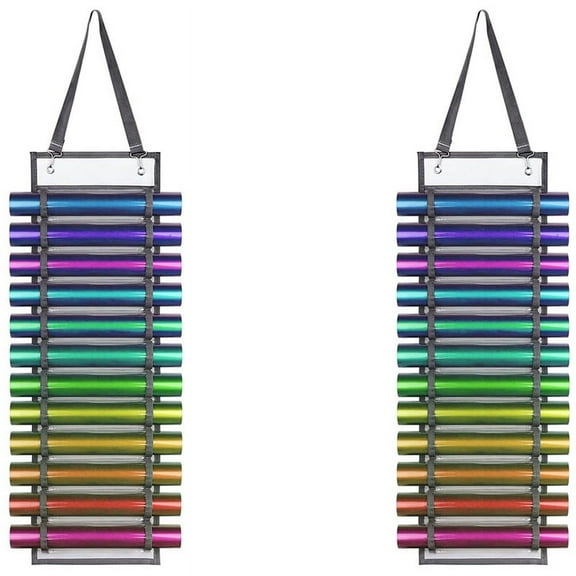 2X Vinyl Storage Rack, 12 Holes Organizers Roll Holder, for Sheets/Heat Transfer Paper/Design Drawings