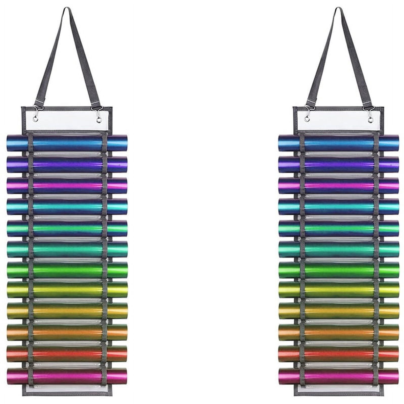 2X Vinyl Storage Rack, 12 Holes Vinyl Organizers Vinyl Roll Holder, for