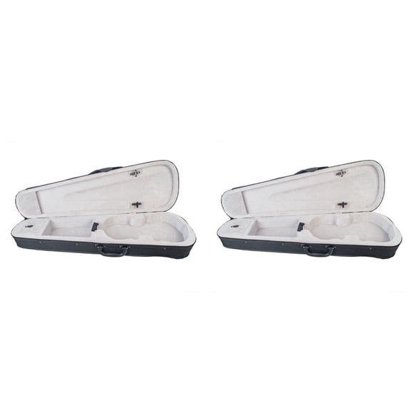 2X Violin Case 4/4 Size Professional Triangular Shape Violin Hard Case -Silver Inside Violin Parts New