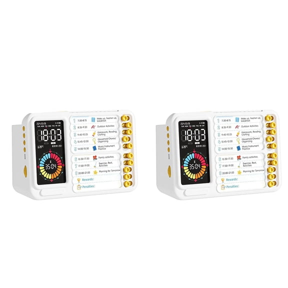 2X Visual Timer for Kids Adults, ADHD Timer with Planning Board for Schedules, Task Timer Toddler Visual Timer