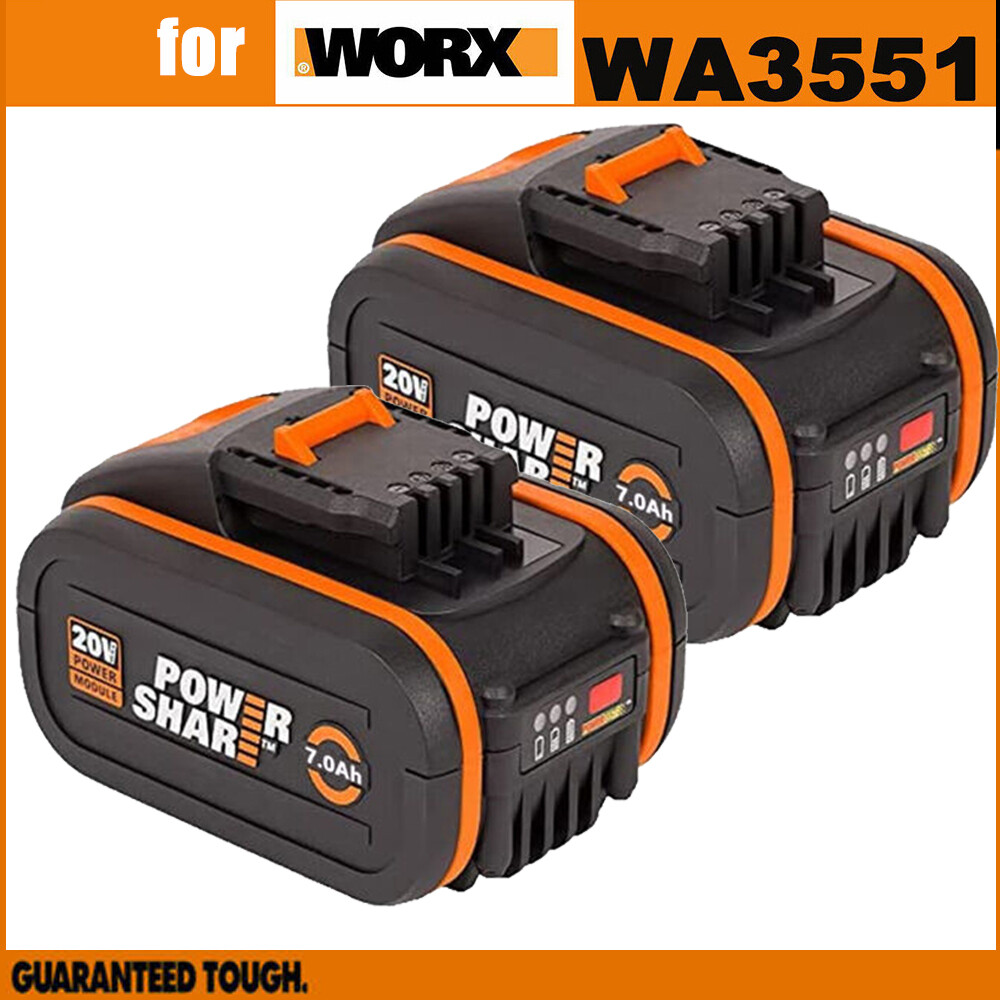 WORX WA3551 20V MAX 2.0Ah Powershare Lithium-Ion Battery With Capacity Indicator - Compatible With 20V WORX Tools