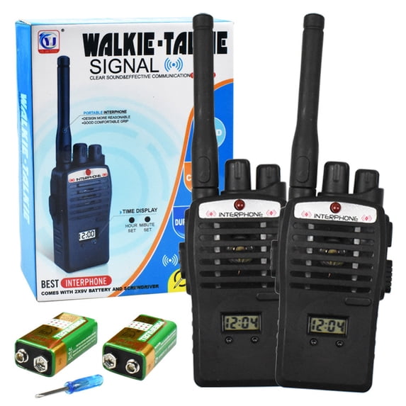 2X Walkie Talkies With 2 Batteries And 1 Screwdriver, Portable Two-Way Radios With Lcd Display, For Outdoor Activities, Camping, Hiking, Surveillance - No License Required, Long
