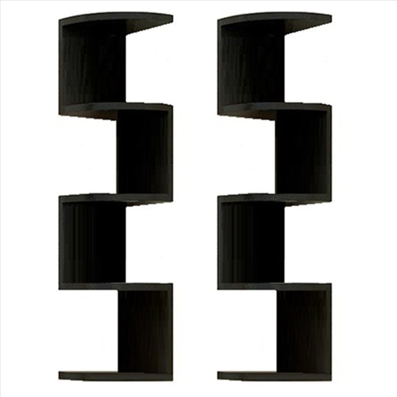 2X Wall Mounted Corner Storage Rack Classic 5 Layers Semicircular Partitions A