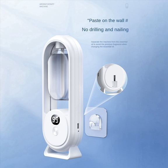 2X Wall Mounted Essential Oil Diffuser Rechargeable Timed Aromatherapy Humidifier Digital Display Air Freshener
