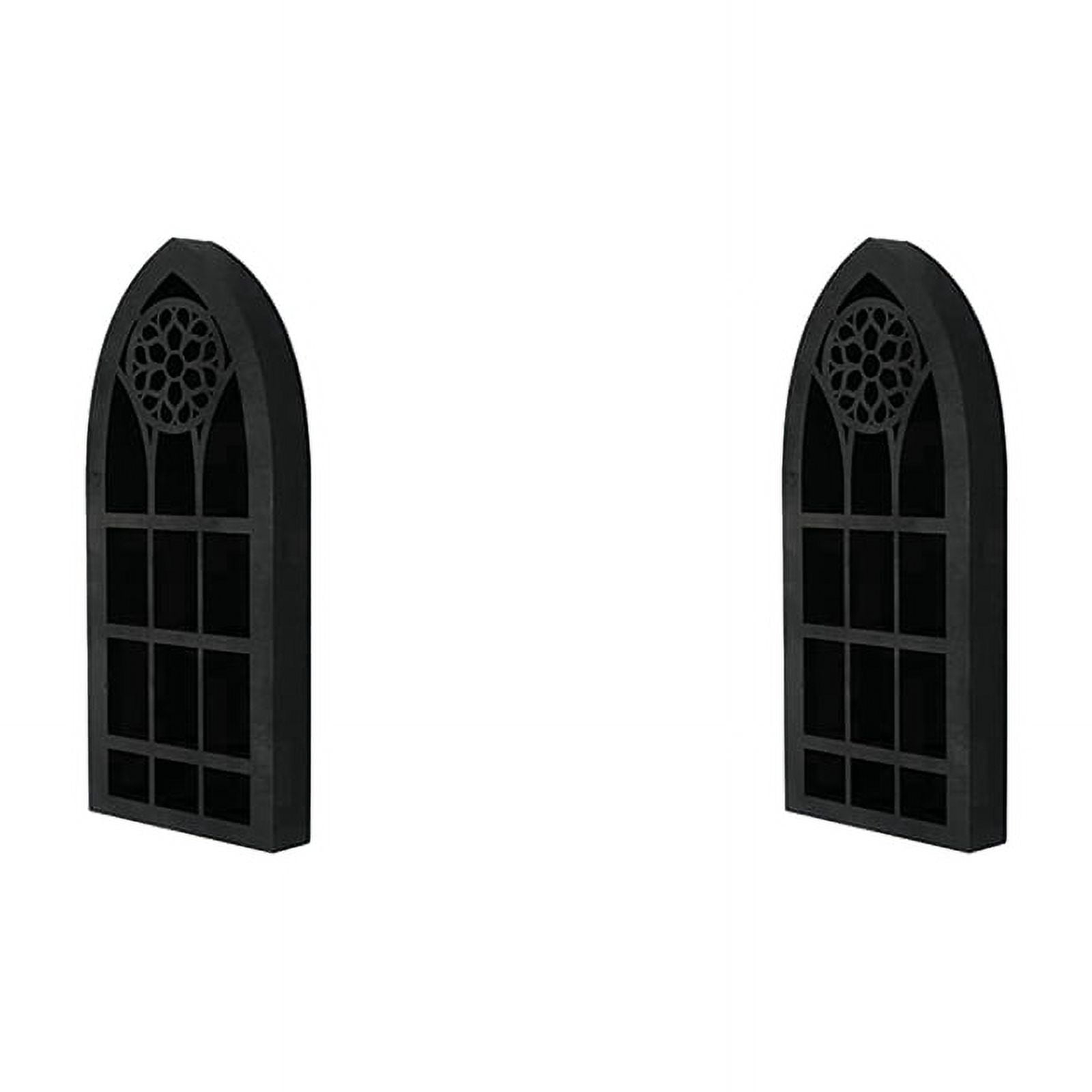 2X Wall Mounted Floating Shelves Old Window Crystal Wall Shelf Wall Hanging Gothic Boho Black Essential Oil Shelf