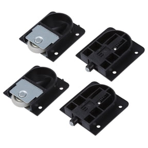 2X Wardrobe Black Plastic Plate 25mm Dia Wheel Sliding Door Roller,2 x Set Sliding Wheel,black & white