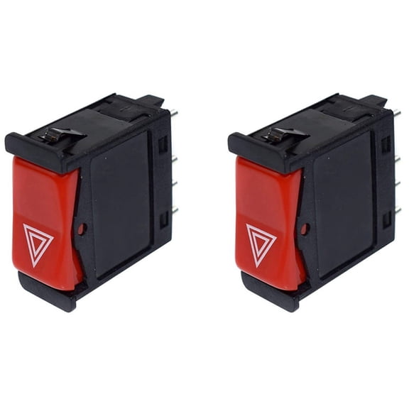 2X Warning Emergency Hazard Light Flasher Switch 1248200110 for W124 W201 W202 500E 300CE 400E 190E,2 x warning hazard lights switch button,black & red