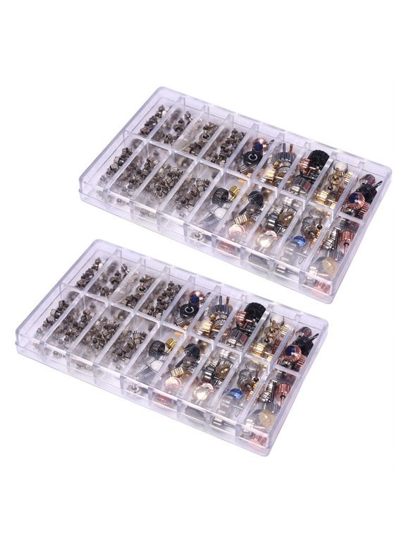2X Watch Crown Watch Watch Parts for Wrist Watch Parts Dome Flat Watch Repair Tool Kit for Watchmaker