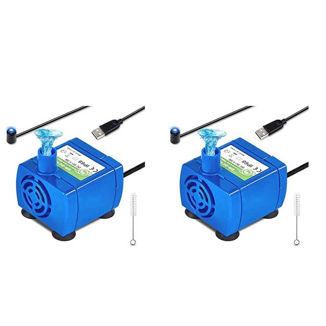 2X Water Fountain Pump, Pet Water Fountain Pump Replacement Pump DC160