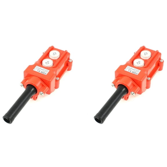 2X Water Proof Hoist Crane Pendant Up Down Station Pushbutton Switch,2 x Hoist Pushbutton Switch 2 x Jointing Sleeve,Orange black