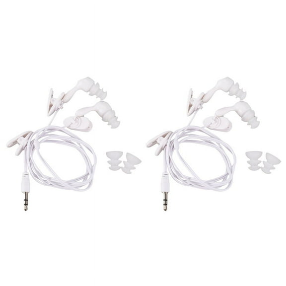 2X Water Proof In-Ear Headphone Earphone for MP3 MP4 Underwater White