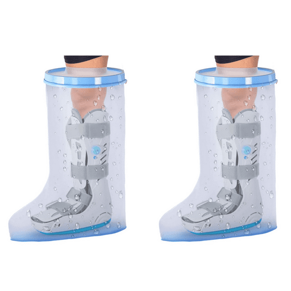 2X Waterproof Extra Wide Leg Cast Cover for Shower with Non-Slip Bottom for Leg Cast Protector for Leg Surgery Wounds
