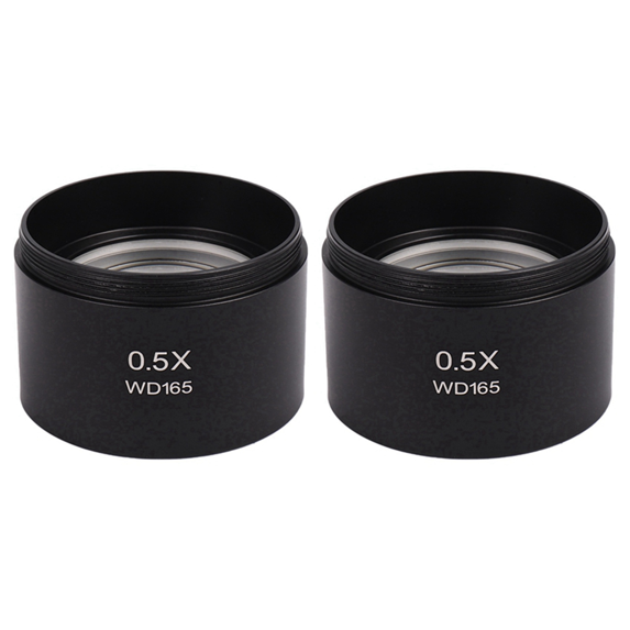 2X Wd165 0.5X Stereo Microscope Auxiliary Objective Lens Barlow Lens with 1-7/8 Inch(M48mm)Mounting Thread