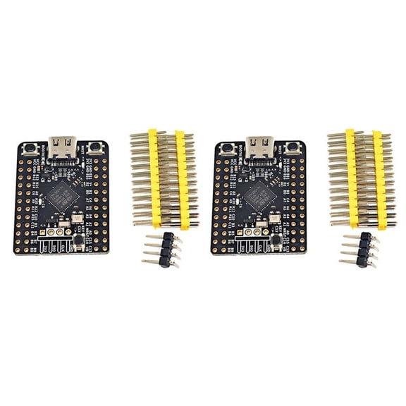 2X WeAct STM32G431CBU6 STM32G431 STM32G4 STM32 Core Board Demo Board,2 x STM32G431CBU6 microcontroller 4 x straight pins 2 x Bent pin header,Black