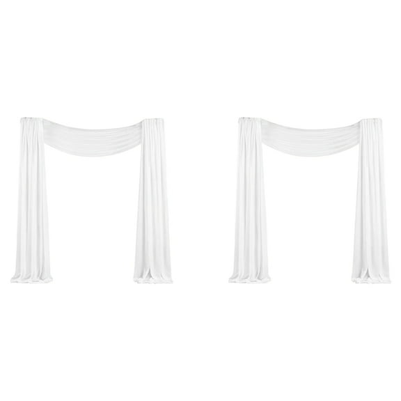 2X Wedding Arch Draping Fabric 29.5 Inch X 26.25Ft White Sheer Curtain Drapes for Wedding Ceremony