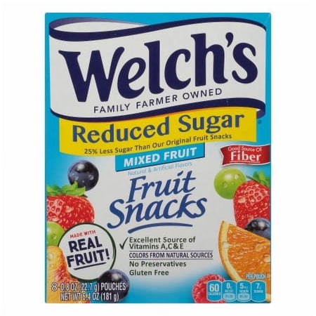 2X-Welch's Reduced Sugar Mixed Fruit Fruit Snacks - 0.8 oz - 8 ct