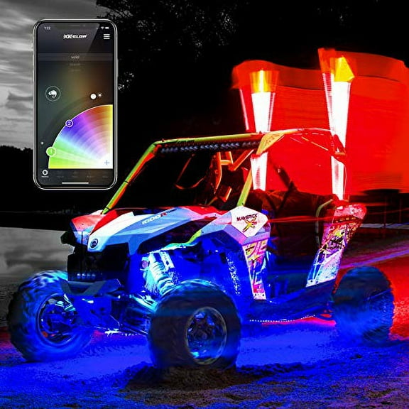 2X Whip 2nd Gen XKchrome Advanced App Control LED Whip Light Kit for 4x4 Of