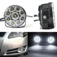 2X White 12V 9 Led Round Daytime Running Light Drl Car Fog Day Driving