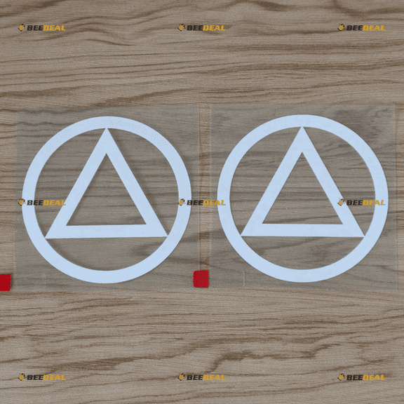 2X White 4" Alcoholics Anonymous AA Symbol Decal Sticker Car Vinyl