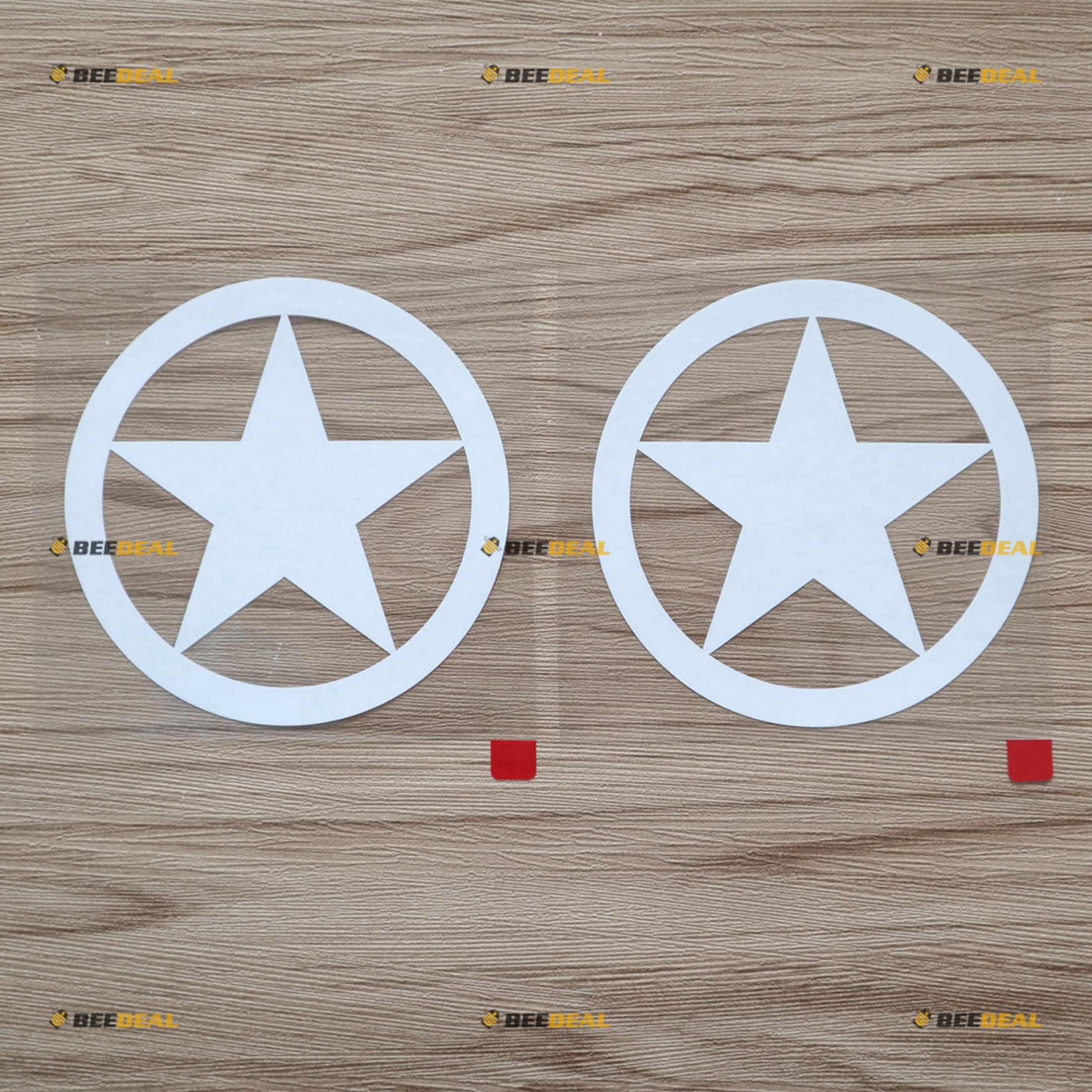 2 Pack - Black 4 Inch Army Star WW2 Decal Stickers For Car, Jeep, Truck, Laptop | Die-Cut Vinyl