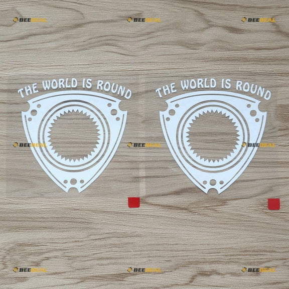 2X White 4 Inches Rotary Engine Wankel Decal Sticker Car Vinyl World is Round Fit for Mazda 3 6 CX-5 RX7