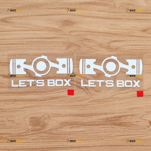 2X White 4" Let's Box Boxer Flat 4 Car Decal Sticker Fit for Subaru STI WRX etc