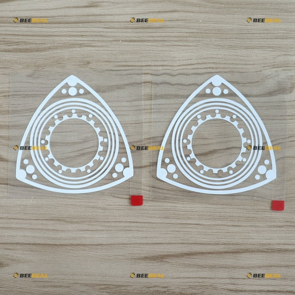 2X White 4" Rotary Engine Wankel Engine Car Decal Sticker Fit for Mazda 3 6 CX-5 RX7 RX8 Style a