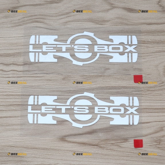 2X White 5 Inches Let's Box Boxer Engine Flat 4 Car Decal Vinyl Sticker Fit for Subaru STI WRX Style b