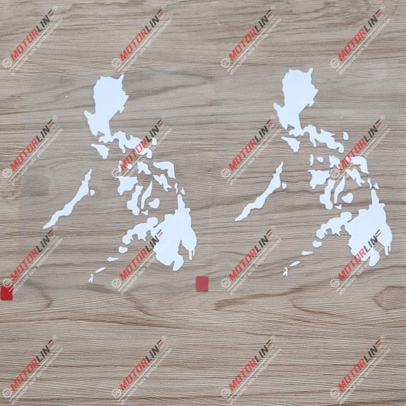 2X White 6" Philippines map Outline Decal Sticker Car Vinyl Filipino Pilipinas Filipine
