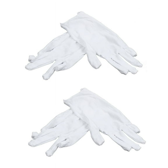 2X White Cotton Gloves Anti-Static Gloves Protective Gloves for Housework Workers