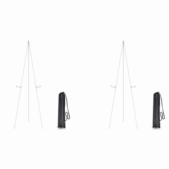 2X White Easel Stand for Display Wedding Sign & Poster-63InTall Easels for Display Holder-Collapsable Poster Easel