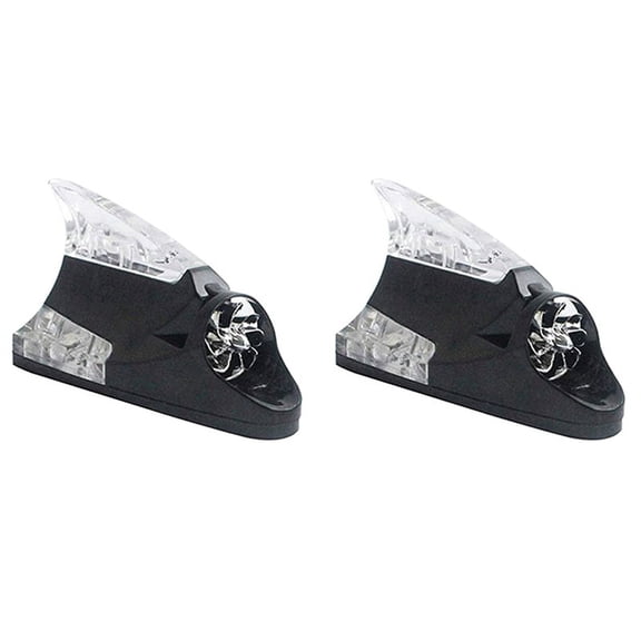 2X Wind Power LED Light Atmosphere Light Fin Antenna Warning Flash Lamp Car-Styling Exterior Accessories,2 x Car Fin Antenna Wind Power LED Light,black