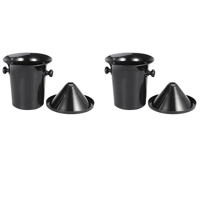2X Wine Dump Black Plastic Wine Spittoon Standard Size with Black