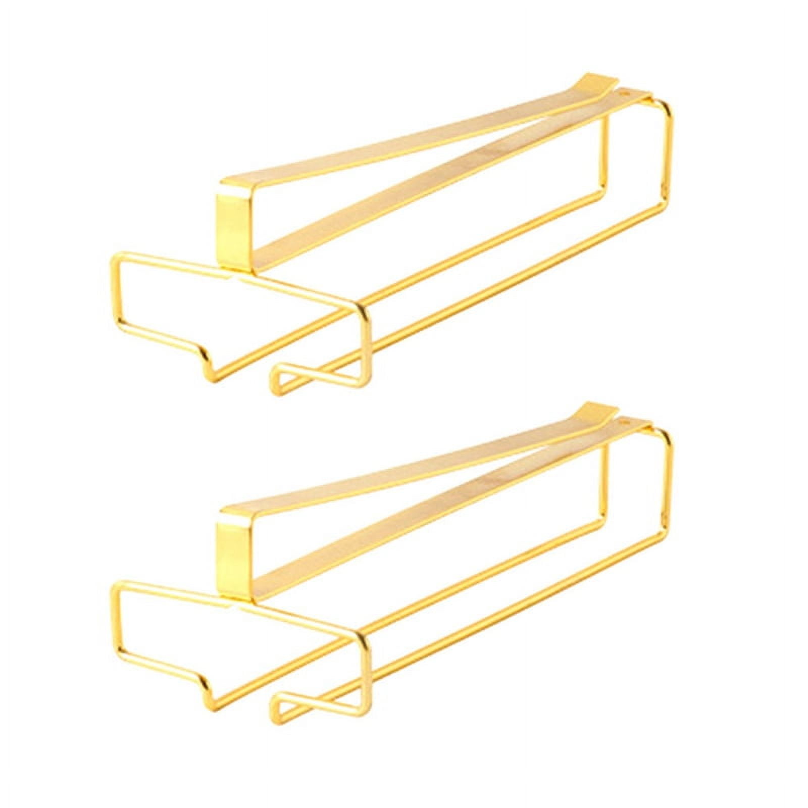 2X Wine Glass Rack, Under Cabinet Metal Holder, Stemware Hanging Stroage Rack Organizer-A