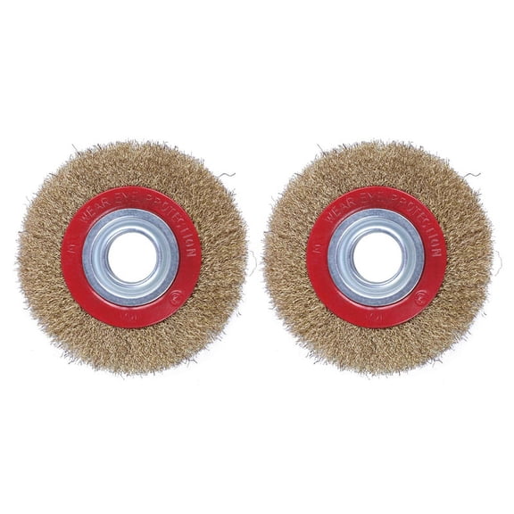 2X Wire Brush Wheel for Bench Grinder Polish + Reducers Adaptor Rings,6Inch 150mm