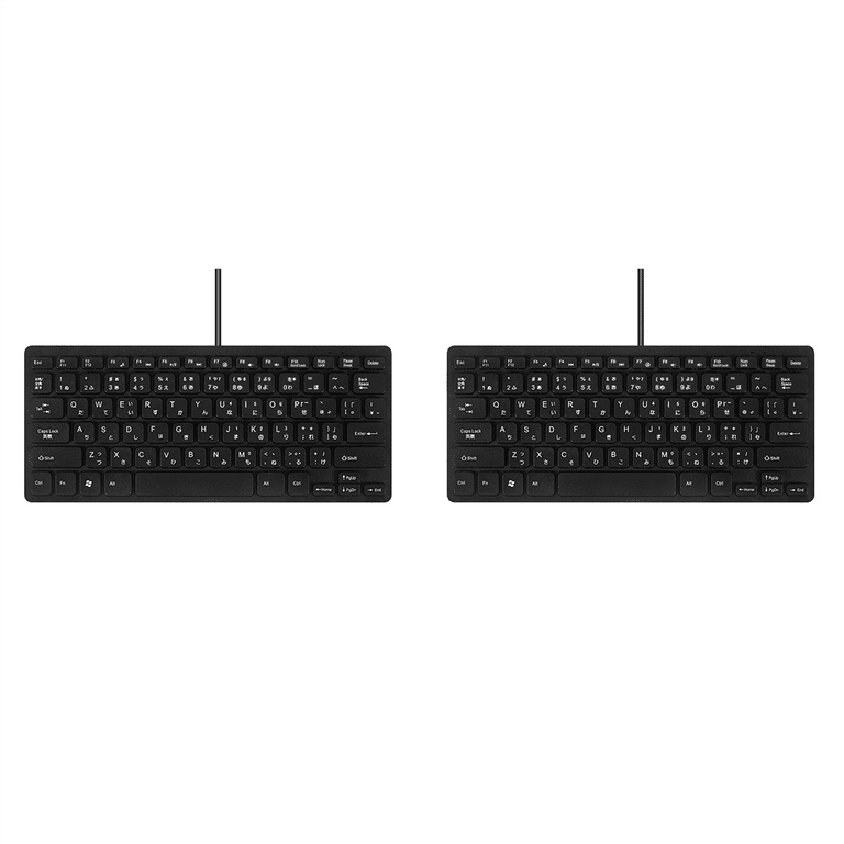 2X Wired USB Japanese/English Bilingual Keyboard for Tablet/ PC 